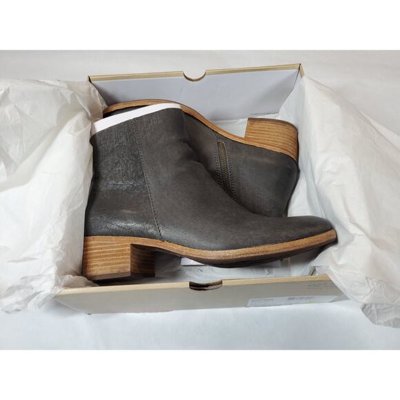 Kork Ease Womens 11 Leather Block Heeled Boots Ankle Bootie Dark Gray Mayten - Picture 8 of 8